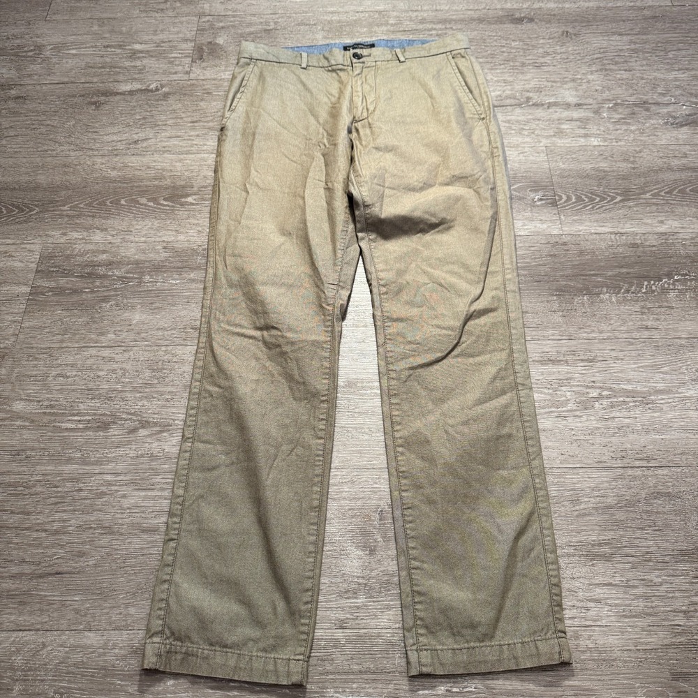 Banana Republic Pants Mens 32 Khaki Aiden Chino Slim Straight Flat Front 32x31